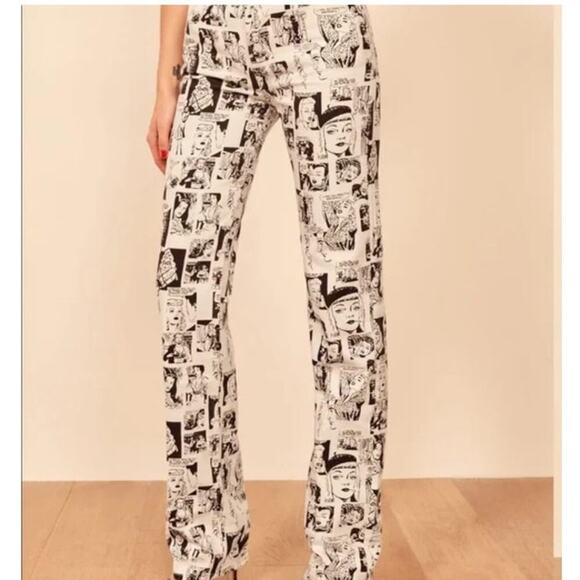 Reformation Newsprint Comic High Rise Straight Long Jeans - Size 26 - Picture 4 of 16